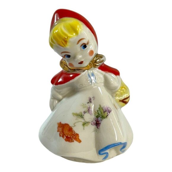 Vintage Little Red Riding Hood Ceramic Salt Pepper Shaker Large 5" Replacement - Picture 1 of 4